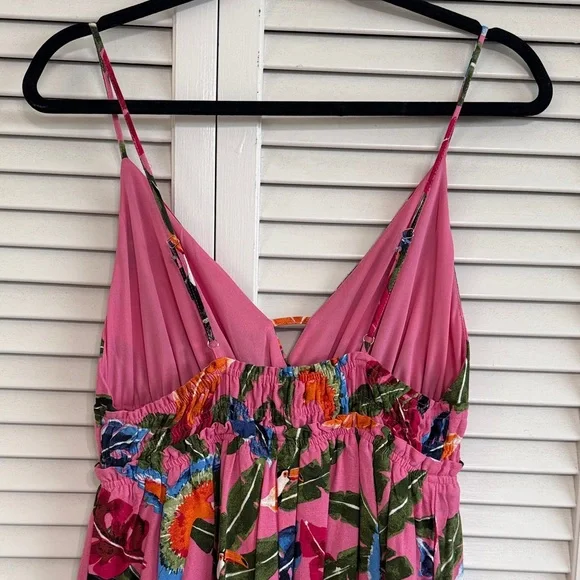 Fuchsia Floral Spaghetti Strap Maxi Dress - Picture 5 of 9